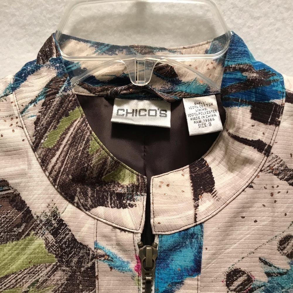 Chico’s Size 3 Multicolored Lightweight Jacket - Picture 4 of 8
